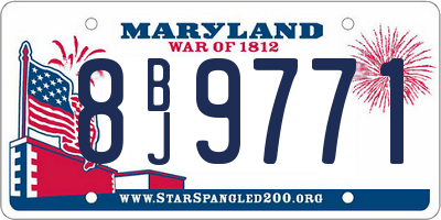 MD license plate 8BJ9771