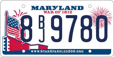 MD license plate 8BJ9780