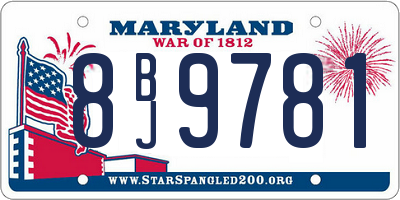 MD license plate 8BJ9781