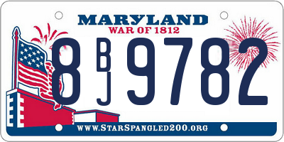 MD license plate 8BJ9782