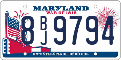 MD license plate 8BJ9794