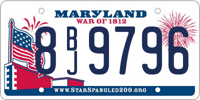 MD license plate 8BJ9796
