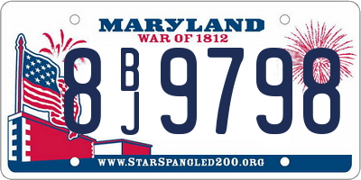 MD license plate 8BJ9798