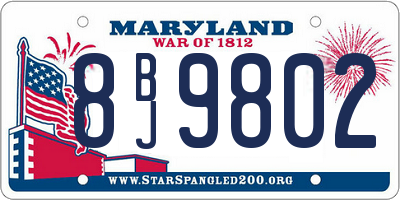 MD license plate 8BJ9802