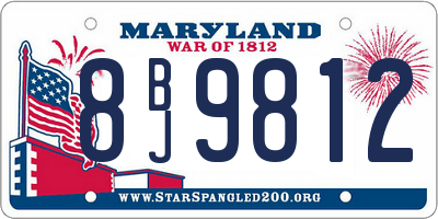 MD license plate 8BJ9812