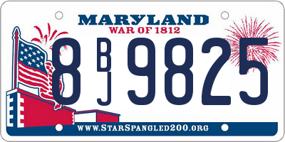 MD license plate 8BJ9825