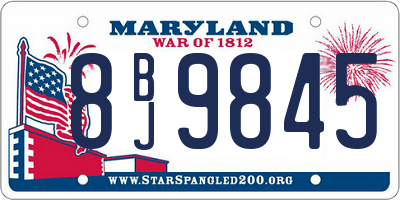MD license plate 8BJ9845