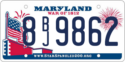 MD license plate 8BJ9862