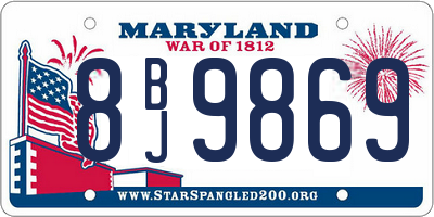 MD license plate 8BJ9869