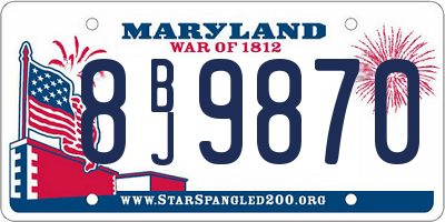 MD license plate 8BJ9870