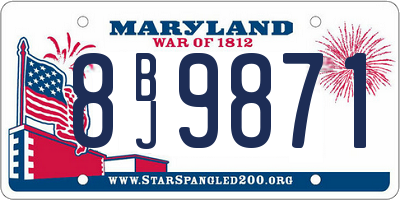 MD license plate 8BJ9871