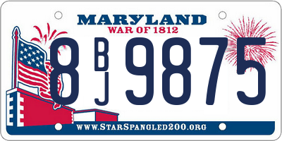 MD license plate 8BJ9875