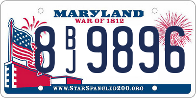 MD license plate 8BJ9896