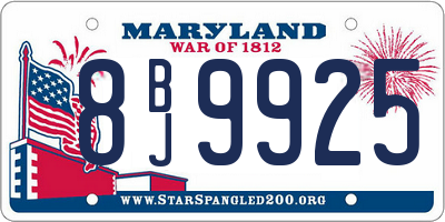 MD license plate 8BJ9925