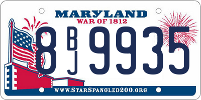 MD license plate 8BJ9935