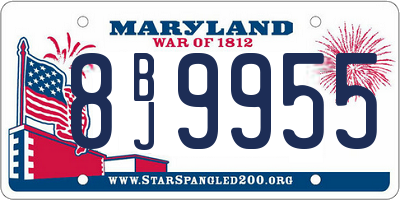 MD license plate 8BJ9955
