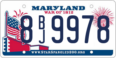 MD license plate 8BJ9978