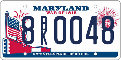 MD license plate 8BK0048