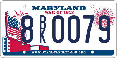 MD license plate 8BK0079