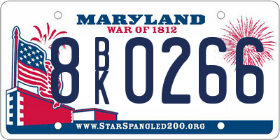 MD license plate 8BK0266