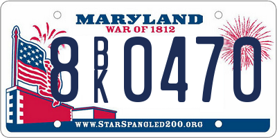 MD license plate 8BK0470