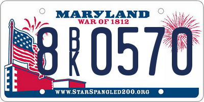 MD license plate 8BK0570