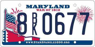 MD license plate 8BK0677