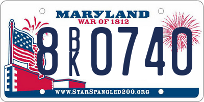 MD license plate 8BK0740