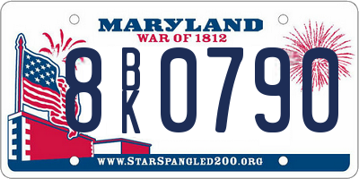 MD license plate 8BK0790