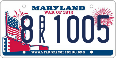 MD license plate 8BK1005