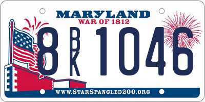MD license plate 8BK1046