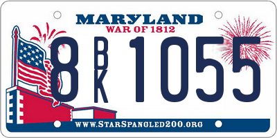 MD license plate 8BK1055