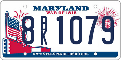 MD license plate 8BK1079