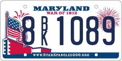 MD license plate 8BK1089