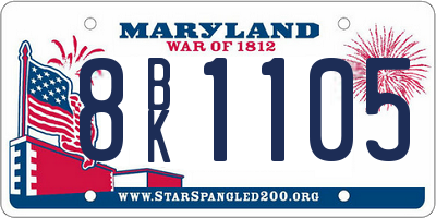 MD license plate 8BK1105
