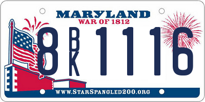 MD license plate 8BK1116