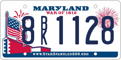 MD license plate 8BK1128