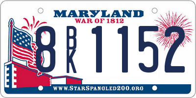 MD license plate 8BK1152