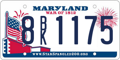 MD license plate 8BK1175