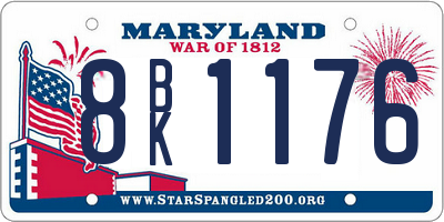 MD license plate 8BK1176