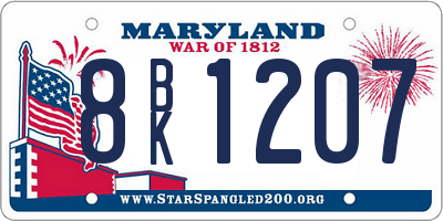 MD license plate 8BK1207