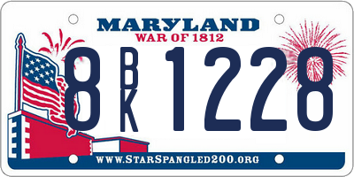 MD license plate 8BK1228