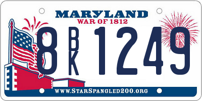 MD license plate 8BK1249