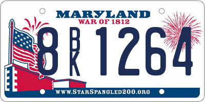 MD license plate 8BK1264