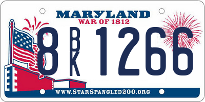 MD license plate 8BK1266