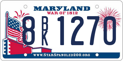MD license plate 8BK1270