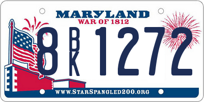 MD license plate 8BK1272