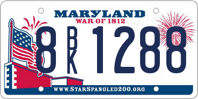 MD license plate 8BK1288