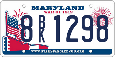 MD license plate 8BK1298