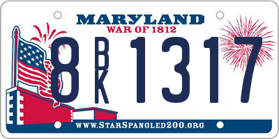 MD license plate 8BK1317